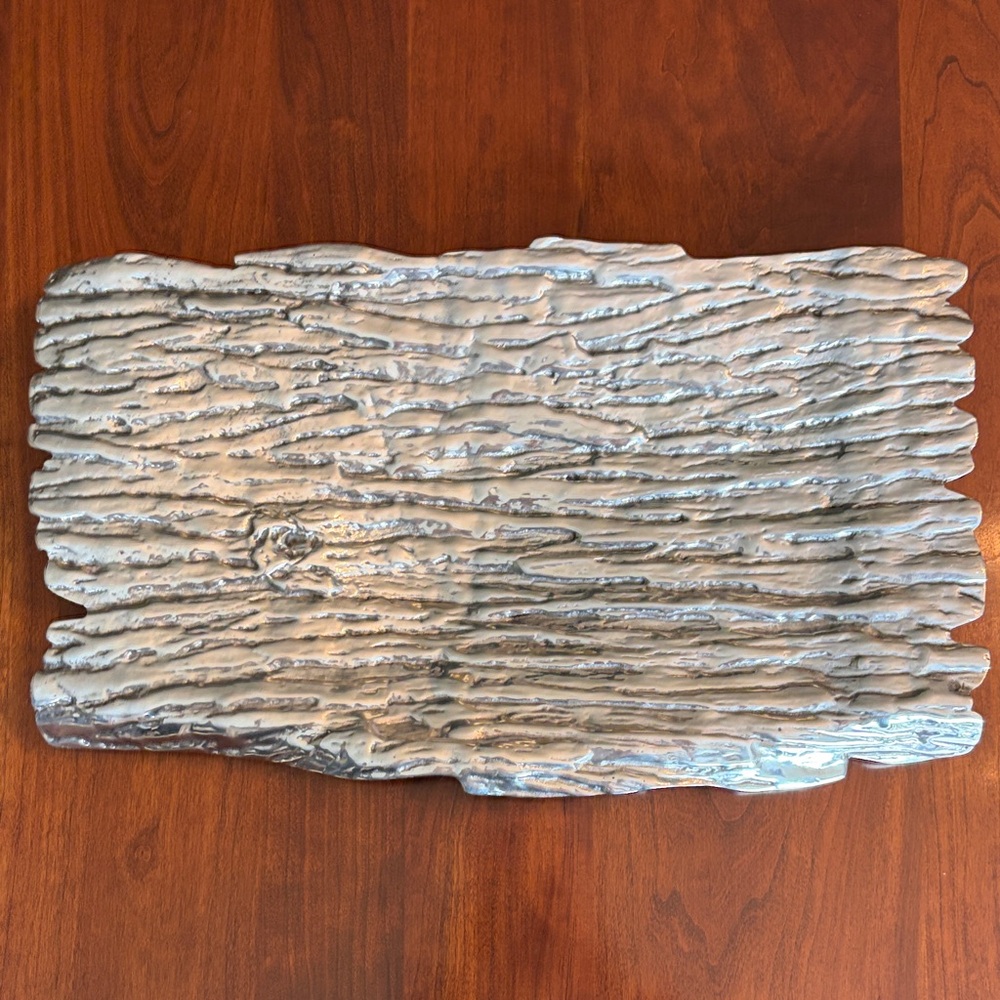 Beatriz Ball Forest Bark Silver Platter